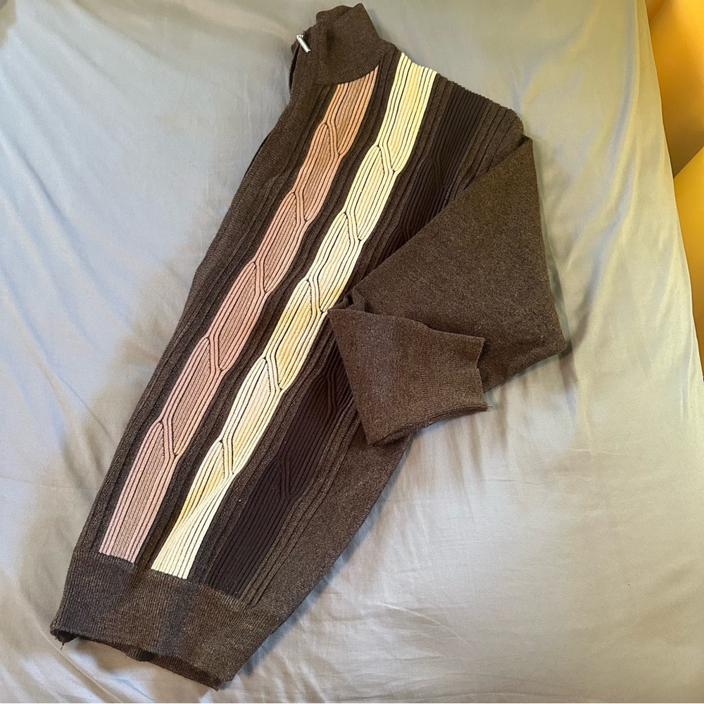Surpavvy: Men’s COOGI-Style Heavy Knit Vintage Grandpa Cable Sweater